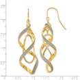 thumbnail image 5 of 14K Yellow Gold Polished Glitter Infused Spiral Dangle Earrings (57 X 15) Made In Italy th935, 5 of 6