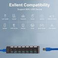 thumbnail image 4 of Hub De Datos USB, Concentrador Portátil Individual USB 3.0 De 7 Puertos Que Evita Interferencias, Protección De Corriente De 5 Gbps Para Teléfono, 4 of 7