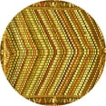 thumbnail image 1 of Ahgly Company Machine Washable Indoor Round Southwestern Yellow Country Area Rugs, 8' Round, 1 of 4