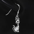 thumbnail image 2 of 925 Sterling Silver Cat Simulated Mother of Pearl Drop Dangle Earrings, 2 of 2