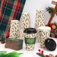 thumbnail image 4 of missunny-50Pcs Christmas Disposable Coffee Cups with Lids and Sleeves Xmas Holly Berry Paper Drinking Cup for Winter Holiday Party Supplies, 4 of 5