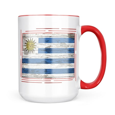 

Neonblond Flag on Wood Uruguay Mug gift for Coffee Tea lovers