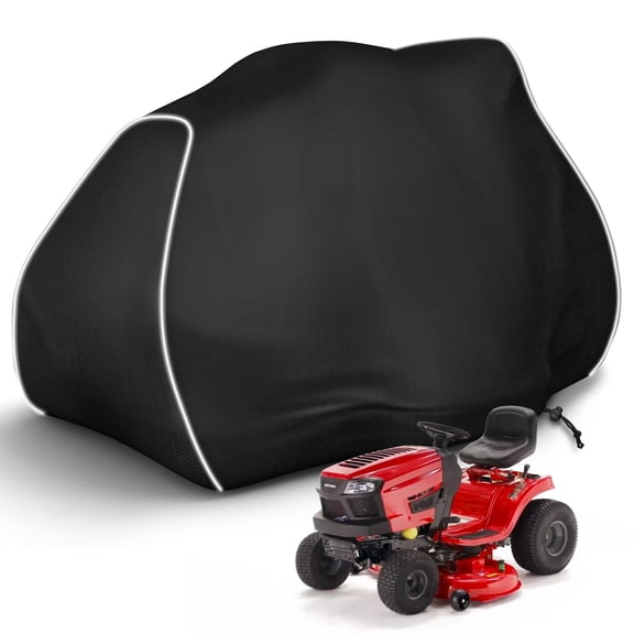 Riding Lawn Mower Cover, 600D UV & Dust & Water Resistant Lawn Tractor Cover, Durable Outdoor Universal Riding Lawnmower Cover with Reflective Strip(72"L x 54"W x 46"H/Black)