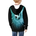 thumbnail image 4 of Chririnla Cyan Stars Soccer Ball Youth Athletic Sweatshirt Zip Up Hooded Long Sleeve with Pockets Sports Jacket for Gym ​​Size 12-14​​, 4 of 6