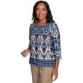thumbnail image 3 of Alfred Dunner Womens Ikat Diamond Border Square Neck Top, 3 of 4