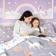 thumbnail image 4 of Manfei Cute Unicorn Full Size Comforter Sets 3-Piece,Cartoon Animal Bedding Comforter Set,1 Comforter and 2 Pillowcases,Reversible, 4 of 6