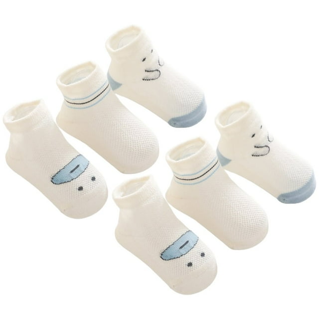 CNKOO 3 Pairs Summer Socks Simple Wear-resistant Cartoon Design Anti-Skid Baby Short Socks Infants Accessories