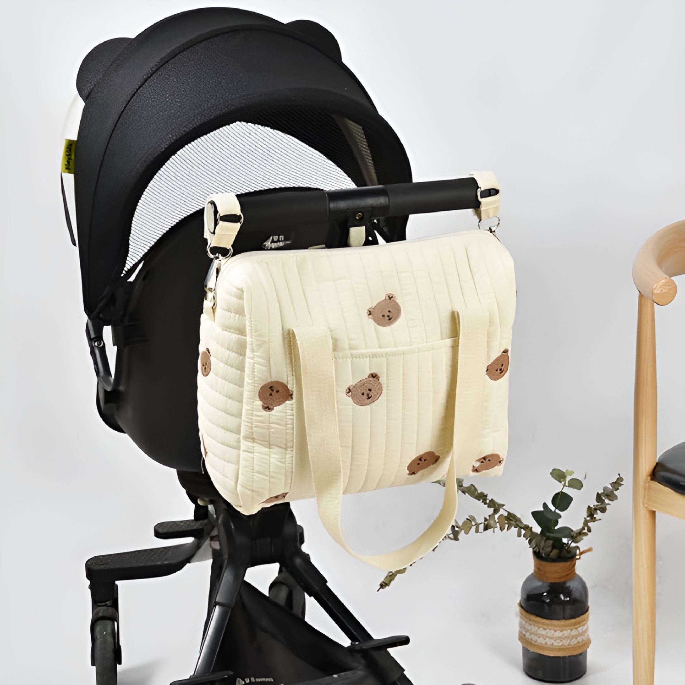 GASTROPOD 2026 New Quilted Baby Nappy Bag Travel Diaper Tote Cotton Crossbody Maternity Bag Baby Bag Tote Bag for Diaper Bag,For Baby Essentials,Travel,Daily Use,Maternity Needs,Outings.