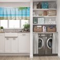 thumbnail image 5 of LALILO Kitchen Curtain Valance Beach With Palm Tree And Wooden Rod Pocket Window Curtain 52"x 18" Set of 2, 5 of 5