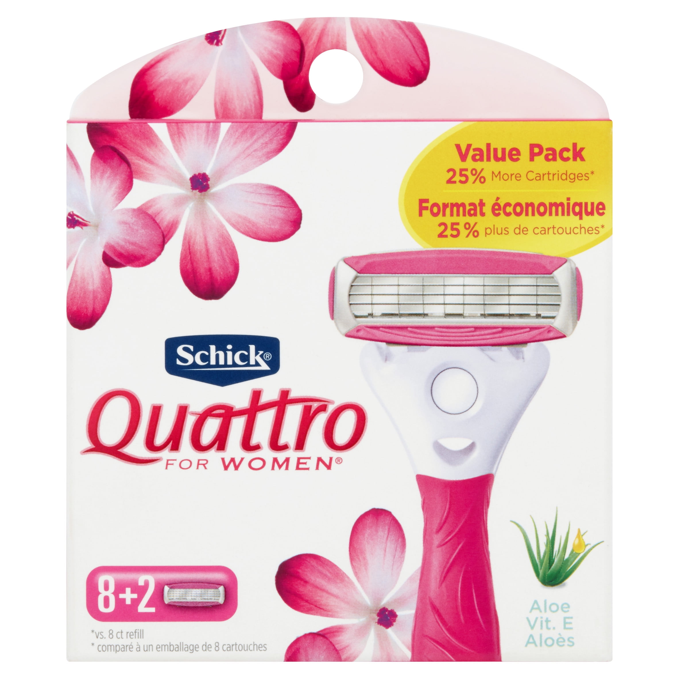 Schick Quattro For Women Women's Razor Blade Refills, 10 Ct