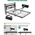 thumbnail image 3 of Full Size Floating Bed Frame with   Station Storage Headboard and with  Light,   Platform Bed Frame, No Box Spring Needed, Easy Assembly and Noise , Black, 3 of 6