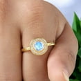 thumbnail image 2 of SHREENATHJEWELRY 5MM / 1.5 Ct Vintage Moonstone Ring- Moissanite Halo Proposal Ring Alternative Fine Women Jewelry Birthday Gift For Wife, 2 of 8