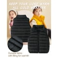 thumbnail image 3 of Happy Cherry Kids Down Vest Girls Sleeveless Puffer vest Boys Lightweight Warm Quilted Gilet Winter Waistcoat Snow Outerwear Outdoor Bodywarmer Cotton Padded Stand Collar for 3-4 Years Black, 3 of 6