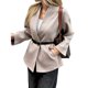 thumbnail image 3 of Abrigos de Lana para Mujer, Otoño-Invierno, Informales, con Frente Abierto, Chaquetas de Urdimbre Modernas con Cinturón. Marrón S, 3 of 9