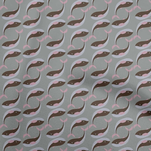oneOone Polyester Spandex Brown Fabric Sea Craft Projects Decor Fabric Printed By The Yard 56 Inch Wide