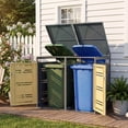 thumbnail image 2 of Costway 44 CU.FT Outdoor Metal Garbage Bin Storage Shed with Gas Strut & Shock Absorber Gray & Yellow, 2 of 10