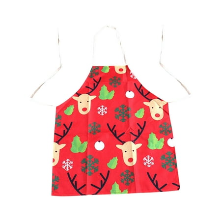 

Christmas Fabric Printing Old Man Christmas Decorations Restaurant Bar Party Apron