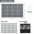 thumbnail image 3 of EastVita Area Rugs Carpets 8'*10' Outdoor Rug Waterproof Foldable Reversible Plastic Straw Area Rugs Mat for Camping RV Patio Outside,Gray White gray 8*10ft, 3 of 7
