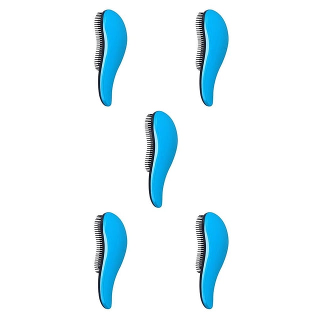 Wisewang Professional Hairbrush Styling Knot Comb for Magic Detangling Brush blue,black 5Set