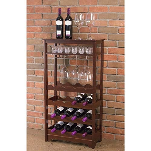 16 Bottle Wine Racks Free Standing Floor Unit, with a Table Top for