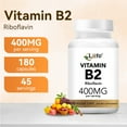thumbnail image 3 of Liife Vitamin B2-400 mg, high-potency riboflavin, supports migraine relief, promotes energy release, maintains skin and oral health, 180 capsules., 3 of 10