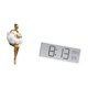 thumbnail image 5 of Figura de resina de chica estética, escultura de arte abstracto, decoración de personajes con reloj de pared digital, , temperatura y h, 5 of 8
