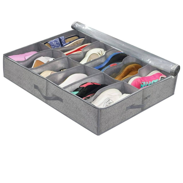 EGNMCR Closet Organizers and Storage,Organization and Storage, Under Bed Shoe Storage Bag Storage Box Under Bed Drawer Storage Box Non-woven Material Space Saving Foldable Design Storage boxes