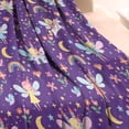 thumbnail image 3 of Purple Fairy Unicorn Pattern Blanket,Comfortable Soft Flannel Throw Blanket,All Season,Warm Lightweight Blankets for Sofa Bed Couch Living Room Chair,30"x40", 3 of 4