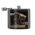 thumbnail image 2 of Curious Wolf Pups Wolves Stainless Steel 5oz Hip Drink Kidney Flask, 2 of 4