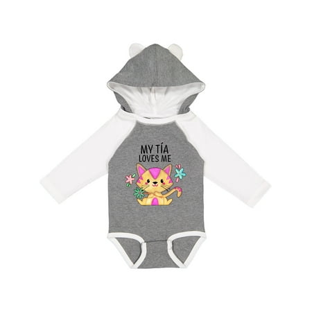 

Inktastic My Tía Loves Me with Cute Kitten and Flowers Gift Baby Boy or Baby Girl Long Sleeve Bodysuit