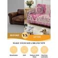 thumbnail image 5 of Boho Pink Couch Cover for 2 Cushion Couch, Middle Century Boho Geometric Abstract Southwestern Washable Love Seat Sofa Covers Slipcover, Throw Sofa Covers for Pets, Furniture Protector 71"x102", 5 of 9