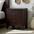thumbnail image 3 of FurniFact 2-Drawer Rectangular Nightstand Cappuccino, Wood Nightstand with Drawers, 3 of 5