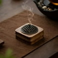 thumbnail image 2 of ABCISI Walnut Wood Incense Burner Holder - 4" Handcrafted Square Censer with Alloy Lid for Sticks/Cones/Yoga & Meditation (Natural Wood, Zen Home Décor), 2 of 17