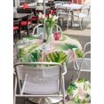 thumbnail image 5 of Outdoor Tablecloth with Umbrella Hole for Patio/Picnic/Party/Camping, Green Pink Monstera Leaves Waterproof Table Cloth Round Cover Washable, Summer Botanical Tropical Rustic (Dia 54"), 5 of 9