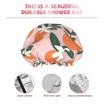 thumbnail image 4 of Cute Orange Flower Pink Shower Cap, Double Layers Shower Cap Rreusable Waterproof, Elastic Bathing Hair Hat for Women, Washable Hair Cap for All Hair Lengths, 4 of 5