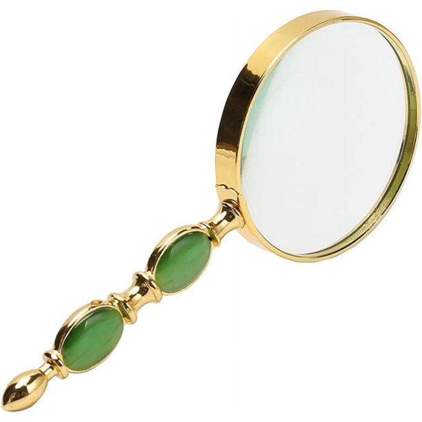 Lente de vidrio óptico con mango de jade de mano utilizada para identificación de joyas, lectura y sellos