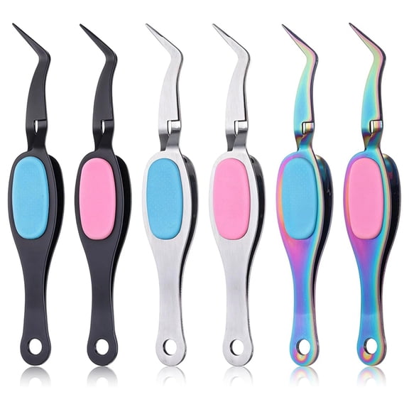 6-Pack Craft Tweezers Set, Stainless Steel Reverse Grip Fine Tip for DIY Jewelry, Electronics, and Crafting