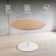 thumbnail image 3 of Ilios Innova | Mesa Redonda Café 80 cm Diseño Tulip Pedestal Central MDF Base Metálica Blanca Comedor Moderno Minimalista Sin Patas, 3 of 9