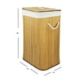thumbnail image 2 of Bamboo Laundry Hamper Basket with Liner, Holds 2 Loads, Clothes Storage, Organizer, Collapsible, Rectangular, Natural, 2 of 3