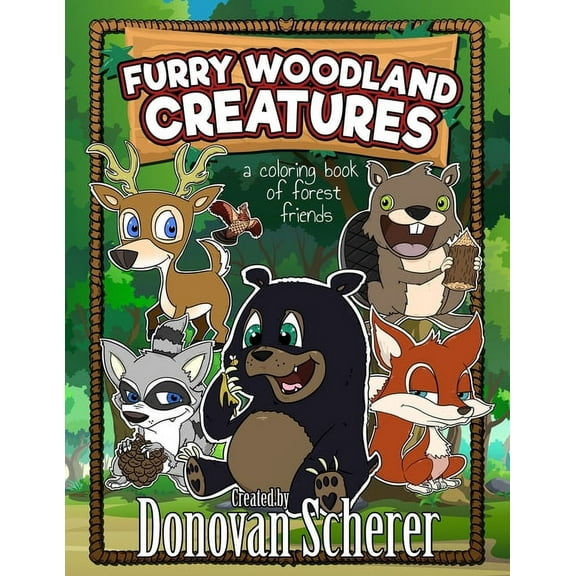 Furry Woodland Creatures: A Coloring Book of Forest Friends, (Paperback)