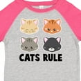 thumbnail image 4 of Inktastic Cats Rule with Cat Heads Boys or Girls Toddler T-Shirt, 4 of 5