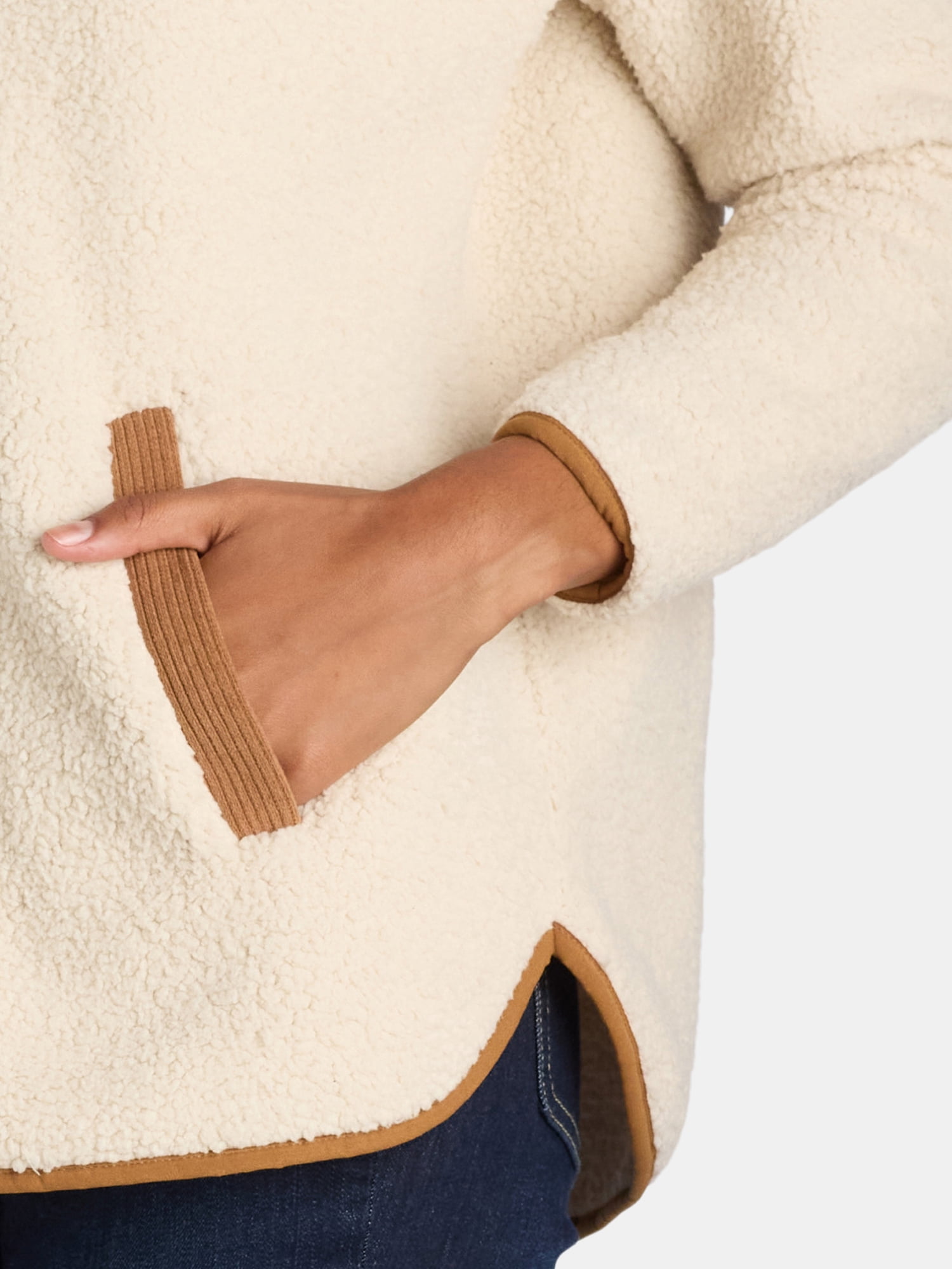 Time and Tru Women's Corduroy Fleece Pullover, Size S-XXXL