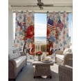 thumbnail image 4 of 4th of July Blue Red Blackout Curtains 54 Inches Long for Bedroom, Star Watercolor Floral American Flag Thermal Insulated Room Darkening Black Out Window Curtain Panels Grommet Drapes for Living Room, 4 of 8