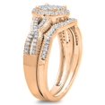 thumbnail image 2 of 0.40 Carat (ctw) 14K Rose Gold Round White Diamond Ladies Micro Pave Swirl Split Shank Engagement Ring Set, 2 of 4