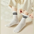 thumbnail image 2 of Sookeceks 6 Pairs Cotton Striped Crew Socks for Women, Casual Plush Terry Socks for Girls and Ladies Socks Size 5-9, 2 of 8