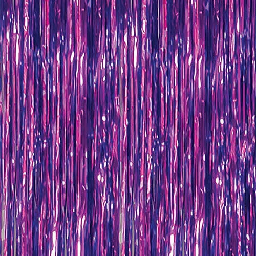 Purple Foil Fringe Door Curtain, 3ft x 12ft