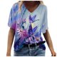 thumbnail image 2 of Pntutb Moda Mujer Verano Impreso Manga Corta Cuello V Camiseta Casual Tee tops Pntutb Pntutb-2099, 2 of 3