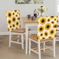 thumbnail image 5 of Yellow Sunflower Flower Dining Chair Back Cover Only, Black Background Abstract Vintage Floral Set of 6 Chair Back Covers, Removable Washable for Dining Room, Banquet & Holiday Decoration, 5 of 9