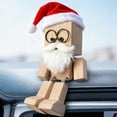 thumbnail image 4 of 1Pc Shaking Feet Wooden Doll, Handcrafted Shaking Wooden Man Figurine with Spring Legs and Santa Hat, Charming Little Wooden Man Figure for Car Dashboard Decorations, Christmas Decor, 2.36", 4 of 7