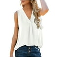 thumbnail image 2 of Tbopshirt Womens Tank Top Women Blouse T-shirt Tunic Tops Loose Casual Sleeveless V-Neck Solid Casual, 2 of 5